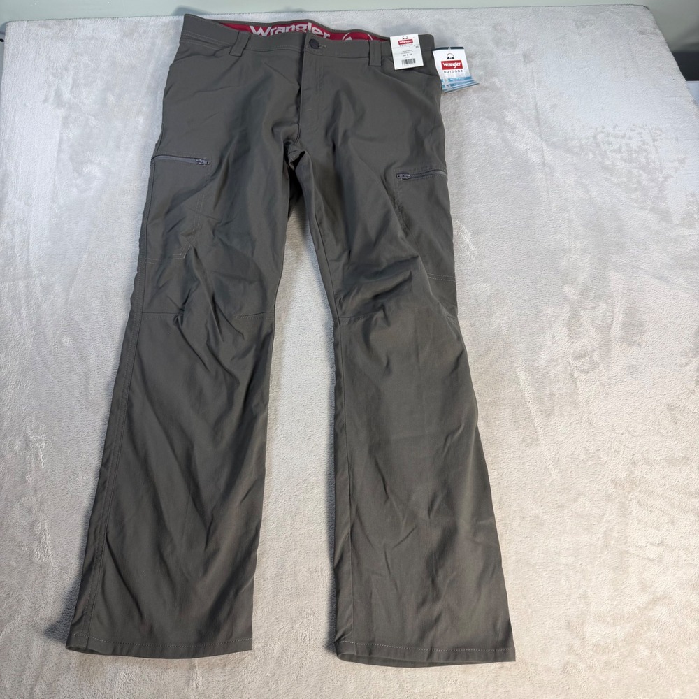 Wrangler All Terrain Cargo Pants Mens 36x30 Gray Nylon Stretch Hiking 10NW788AS